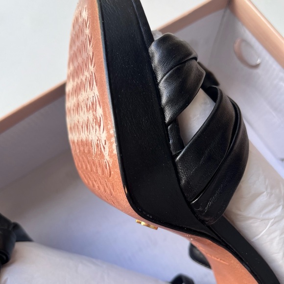 Worn once  Vicenza  Leather Knotted Platform Heels in Black size 37 - Picture 8 of 16